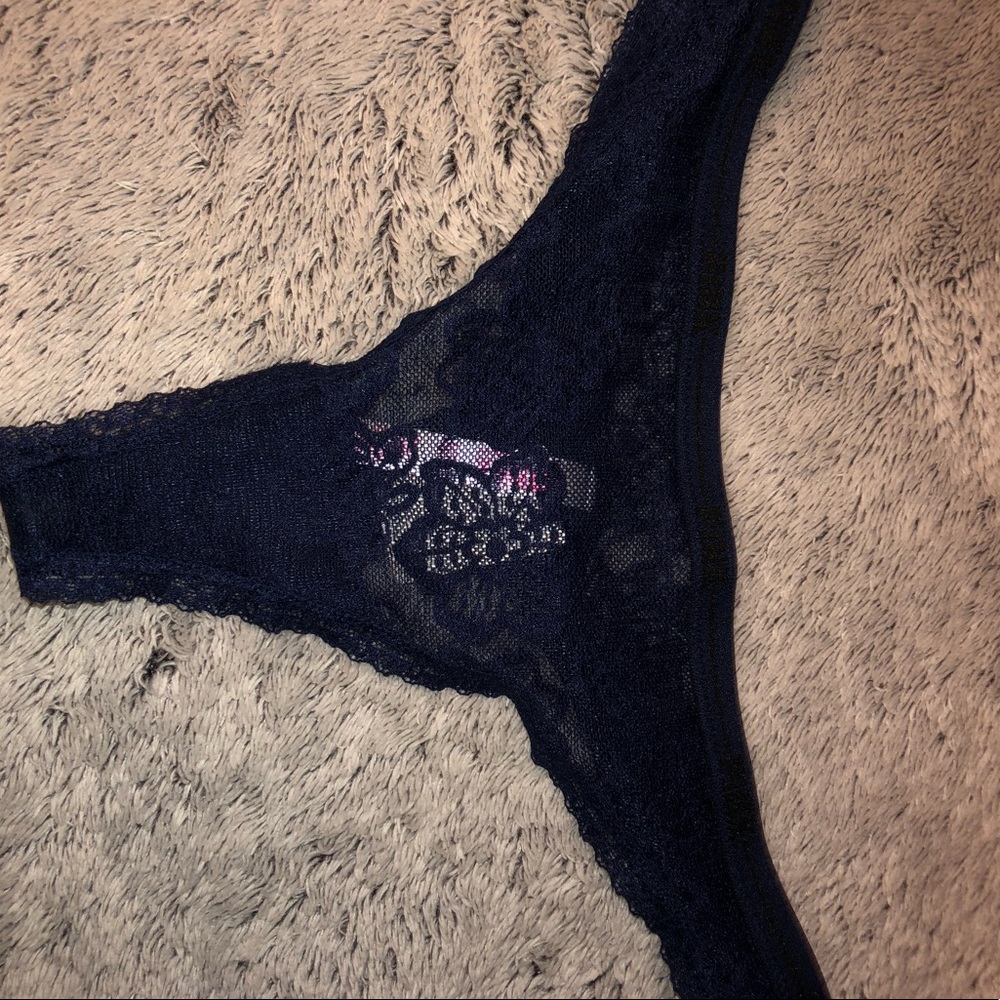 Woman’s navy blue thong
